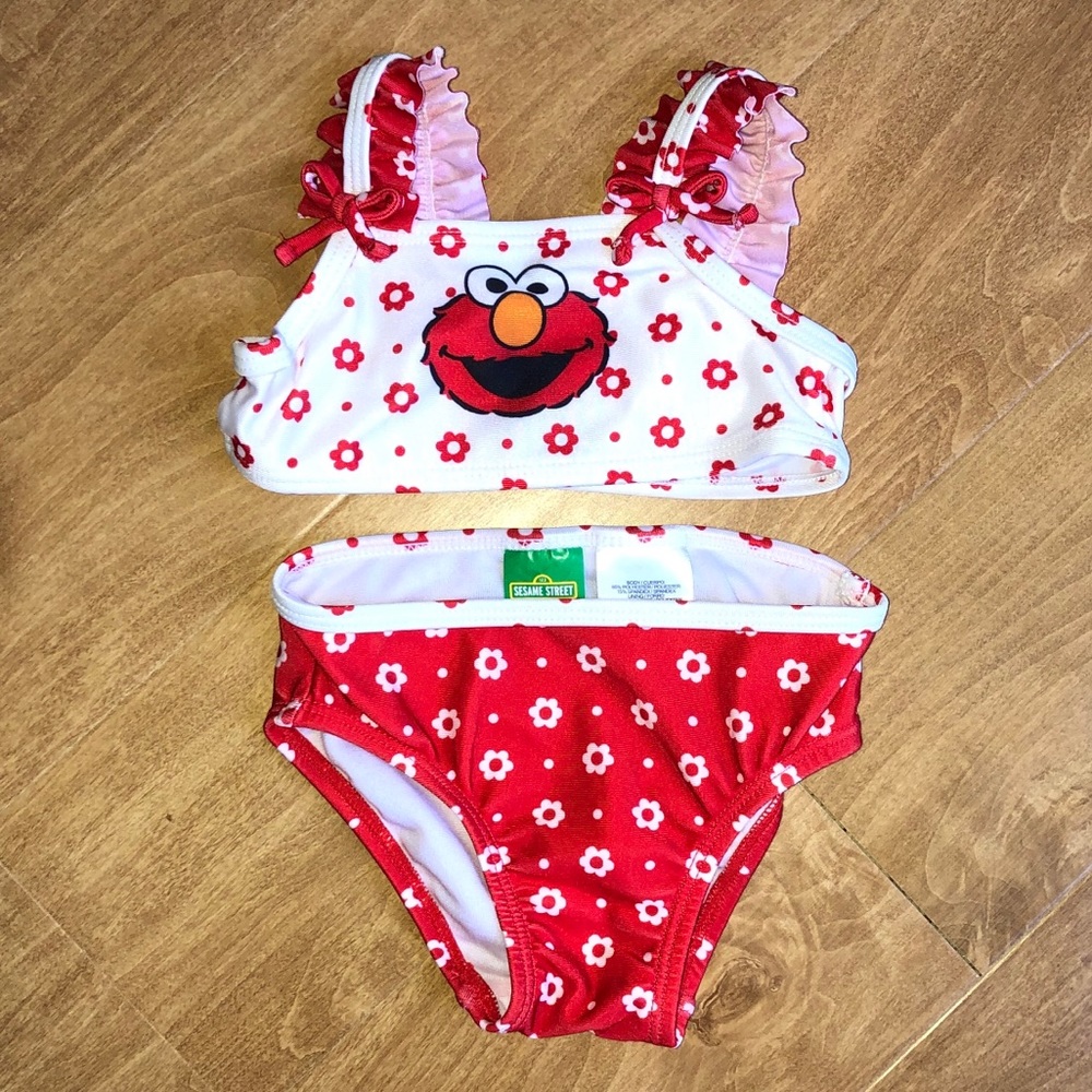 🐥Girls 6-9 month Elmo Bathing Suit
